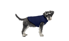 Marineblauw winddicht honden wintervest, comfortabele pasvorm, waterdicht, voor warmte en bescherming in koud weer.