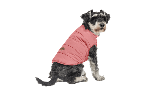 Roze winddichte honden wintervest, comfortabele pasvorm, ontworpen voor warmte en bescherming in koud weer.