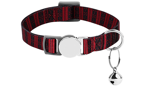Geruite breakaway kattenhalsband met metalen gesp, verstelbaar en lichtgewicht voor comfort, met een kleine bel.