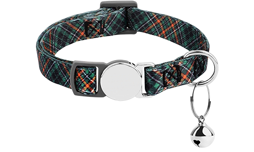 Breakaway geruite kattenhalsband met metalen gesp Geruite breakaway kattenhalsband met metalen gesp, verstelbaar en lichtgewicht voor comfort, duurzaam en sterk.