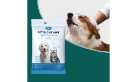 Hypoallergene handschoen doekjes voor honden en katten, 6 stuks per verpakking, geurloos en veilig bij likken.