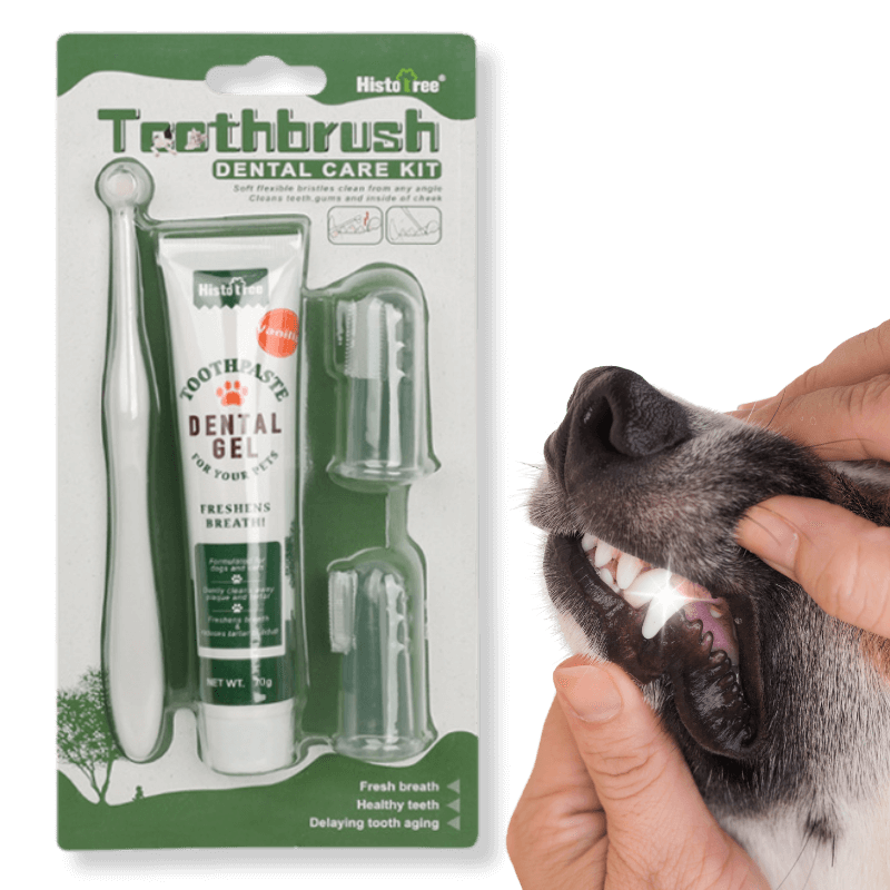 Complete Mondverzorgingsset voor honden: Tandenborstel, 2 Vingerborstels & Vanille Tandpasta