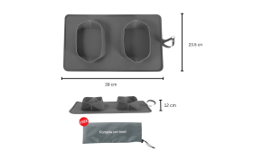 Opvouwbare Reisbak voor Honden - 1200ml Dubbele Opvouwbare Voedingsmat