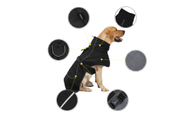 Reflecterende waterdichte hondenjas met warme fleecevoering