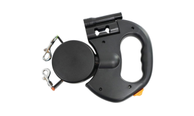 Tangle-vrije intrekbare dubbele hondenriem met LED-lamp – 3 m/10 ft duo-riem voor twee honden