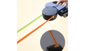 Tangle-vrije intrekbare dubbele hondenriem met LED-lamp – 3 m/10 ft duo-riem voor twee honden