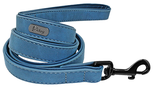 Luxe Fluwen Honden Riem Blauwe luxe fluwelen hondenriem, 120 cm, makkelijk vast te houden, zwarte metalen haak, voor comfortabele wandelingen.