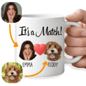 Gepersonaliseerde honden mok “It’s a Match” – cadeau voor hondenliefhebbers